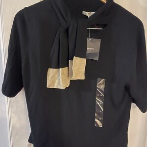 Liz Claiborne Black Sweater with Gold Trim